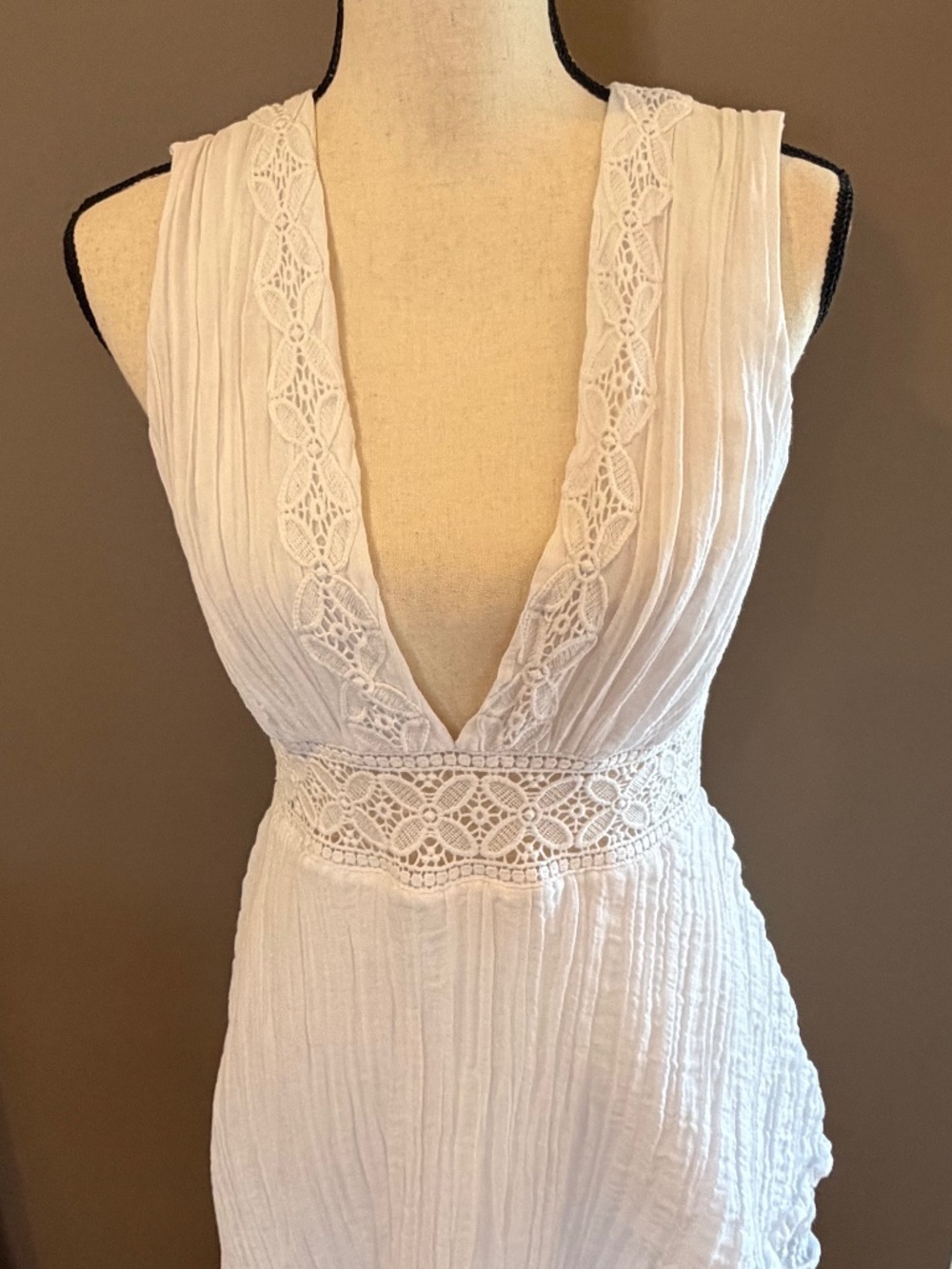 Guess Eco Danny White Gauze White A-Symmetrical Dress, party Size Medium - Picture 2 of 15